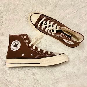 Brown high top converse